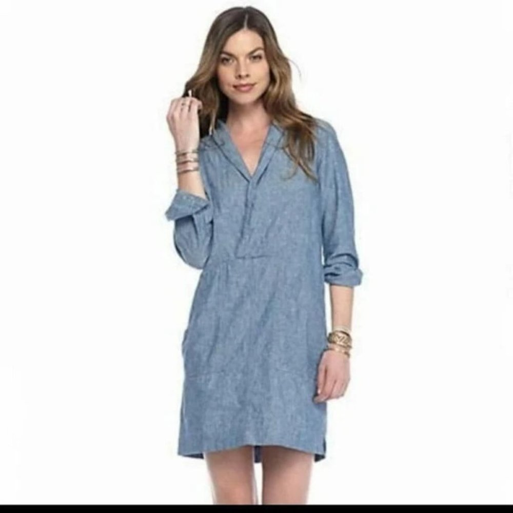 Free People Done Up in Denim Mini Dress. SZ M - Picture 3 of 4